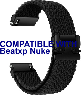 ACM WSM38Z20BK3536 Watch Strap Woven Braided Clipper 20mm for Beatxp Nuke Smartwatch Black Smart Watch Strap(Black)