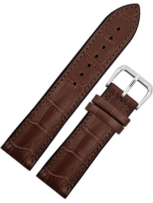 Rayyn UNION Croco Thin Strap Design 22 mm Genuine Leather Watch Strap(Brown)