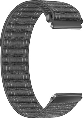 ACM WSM39A22GY3782 Watch Strap Nylon Soft 22mm for New |Timex|| Iconnect Calling Max Smartwatch Grey Smart Watch Strap(Grey)