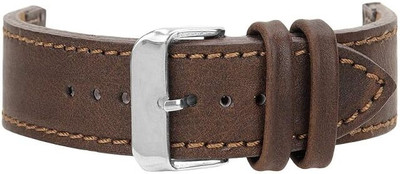 Roycee 9670224 24 mm Synthetic Leather Watch Strap(Brown)