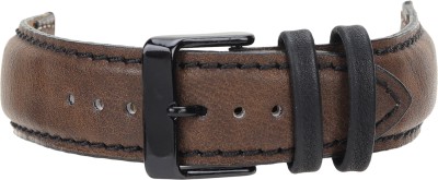 Roycee 9450222 22 mm Synthetic Leather Watch Strap(Brown)