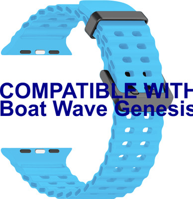ACM WSM40B40LBL1617 Sliding 44mm 49mm Watch Strap Silicone Sports for Boat Wave Genesis Pro Smartwatch Light Blue Smart Watch Strap(Blue)