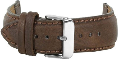 Roycee 9270222 22 mm Synthetic Leather Watch Strap(Brown)