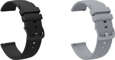 ACM WSM24L22BKGY1911 Pack of 2 Watch Strap Silicone Color Hook 22mm for Molife Sense 510 Smartwatch (Black/Grey) Smart Watch Strap(Mullti Color)