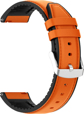 ACM Watch Strap Leather Silicone for Noise Colorfit Ultra 2 Buzz Smartwatch Orange Smart Watch Strap(Orange)