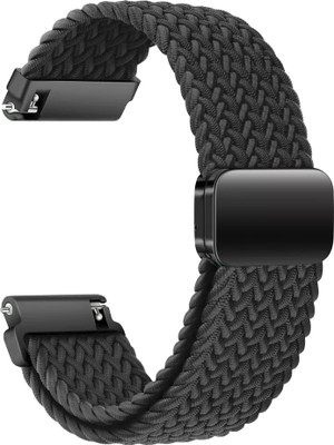 ACM Watch Strap 22mm Woven Braided Magnetic for Fastrack Astor Fs2 Pro Smartwatch Black Smart Watch Strap(Black)