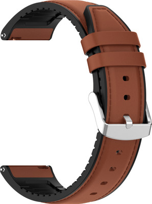 ACM Watch Strap Leather Silicone for Fire-Boltt Ninja 2 Max Bsw022 Smartwatch Brown Smart Watch Strap(Brown)