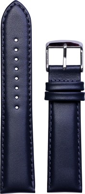 Exor SHAROON BLUE COLOUR WITH HALF DUKE FINISH MATCH STICH 22 mm Genuine Leather Watch Strap(Blue)