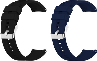ACM WSM15C22BKDBL1911 Pack of 2 Watch Strap Silicone Hook 22mm for Molife Sense 510 Smartwatch (Black/Dark Blue) Smart Watch Strap(Mullti Color)