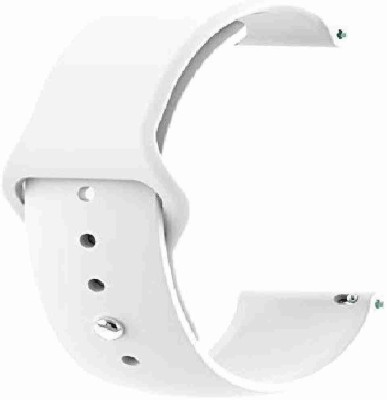 Creations Retail 20 mm button watch strap compatible with all 20 mm watches 20 mm Silicone Watch Strap(White)