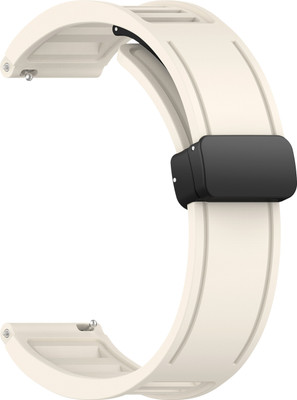 ACM WSM35W22ST2639 Watch Strap Magnetic Clasp 22mm for Ambrane Fitshot Loop Smartwatch Starlight Smart Watch Strap(White)