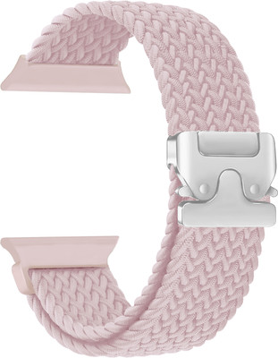 ACM Sliding 44mm 49mm Watch Strap Woven Braided Clipper for Gizmore Gizfit Plasma Smartwatch Creame Pink Smart Watch Strap(Pink)