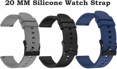 Global Creations Ultra smart watches band 20 mm Silicone Watch Strap(Grey, Black, Blue)