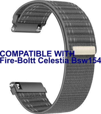 ACM WSM39A22GY3615 Watch Strap Nylon Soft 22mm for |Fire-Boltt Celestia Bsw154 Smartwatch Grey Smart Watch Strap(Grey)