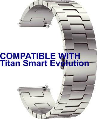 ACM WSM37Y22TT3746 Watch Strap Metal Steel 22mm for |Titan Smart Evolution Smartwatch Titanium Smart Watch Strap(Grey)