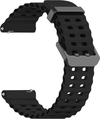 ACM Watch Strap Silicone Sports 22mm for Alt Hunk Smartwatch Black M40 Smart Watch Strap(Black)