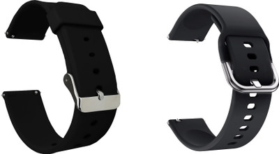 ACM WSM78B22BKBK2131 Pack of 2 Watch Strap Silicone 22mm for Noise Color Fit Pro 3 Smartwatch (Black) Smart Watch Strap(Mullti Color)
