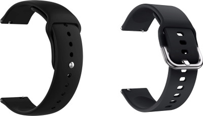 ACM WSM28B22BKBK2794 Pack of 2 Watch Strap Silicone 22mm for Boat Wave Select Smartwatch (Black) Smart Watch Strap(Mullti Color)