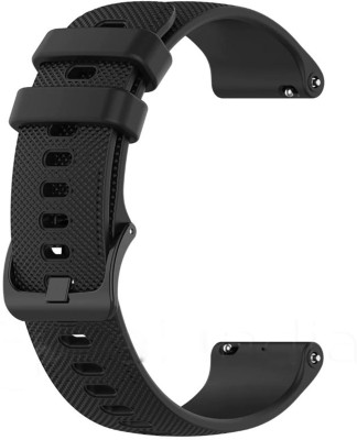 skarsh 22mm Universal Silicone Strap with Dot Texture Metal Buckle for smart Watch 22 mm Silicone Watch Strap(Black)