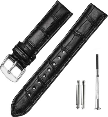 Rayyn [LEOPARDO] LEATHER WATCH STRAP 22 mm Genuine Leather Watch Strap(Black)