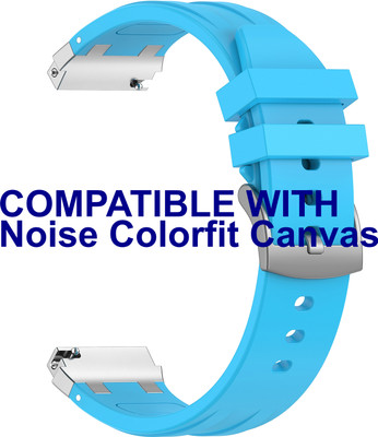 ACM WSM36X22BL3369 Watch Strap Metal Hook Silicone 22mm for Noise Colorfit Canvas Smartwatch Blue Smart Watch Strap(Blue)