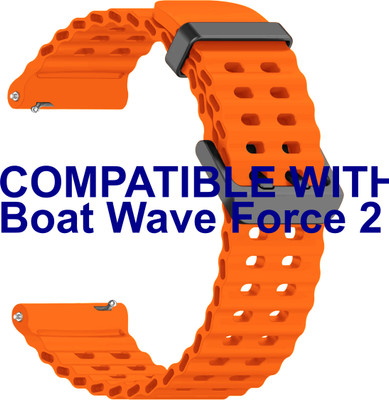 ACM WSM40B22OR3387 Watch Strap Silicone Sports 22mm for Boat Wave Force 2 Smartwatch Orange Smart Watch Strap(Orange)