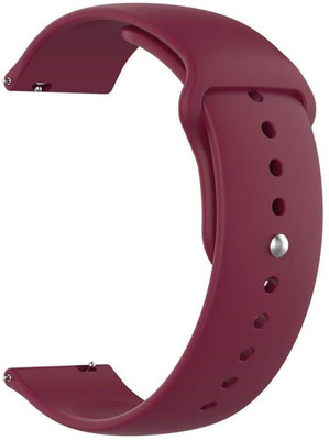 KHR Button silicon Strap 22mm Maroon Smart Watch Strap(Red)
