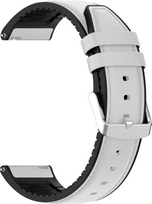 ACM Watch Strap Leather Silicone 22mm for |Defy Space Pro Smartwatch Belt 2702412 mm Synthetic Leather Watch Strap(White)
