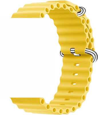 Life and style Ocean Loop Band/Strap Compatible with Apple Watch Ultra 49mm 45mm 44mm 42mm, Adjustable Loop Breathable Silicone Sport Strap Men Women for iWatch Bands Series 8 7 6 5 4 3 2 1 SE Smart Watch Strap Smart Watch Strap(Yellow)