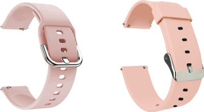 ACM WSM87A20CPKCP2471 Pack of 2 Watch Strap Silicone 20mm for Boat Matrix Smartwatch (Creame Pink) Smart Watch Strap(Mullti Color)