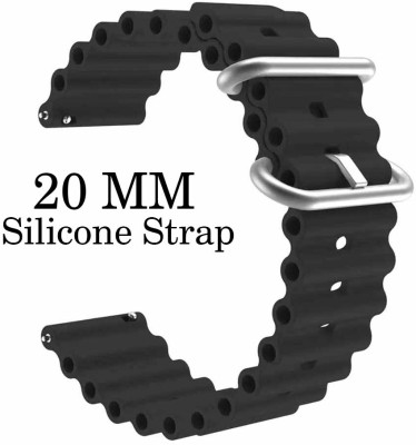 sounce P26BIN09 Compatible with AmazfitMini/BipU/Pro/Lite/S/GTS2/2e,GalaxyActive2, 20 mm Silicone Watch Strap(Black)