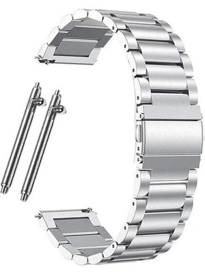 MOBRISTA 20mm Stainless Steel Chain Watch Strap with Magnetic Buckle 20 mm Metal Watch Strap(Silver)