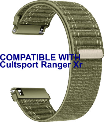 ACM WSM39A22KH3366 Watch Strap Nylon Soft 22mm for |Cultsport Ranger Xr Smartwatch Khakhi Smart Watch Strap(Green)
