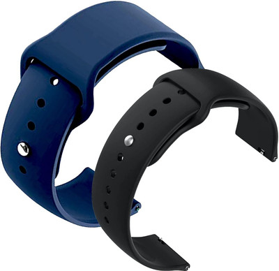 CHG 22MM Silicon Smart Watch Strap Smart Watch Strap(Black, Blue)