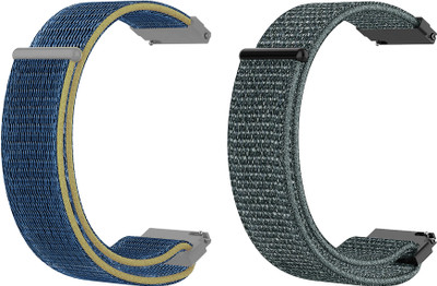 ACM WSM3V20BLGY1901 Pack of 2 Watch Strap Nylon Loop 20mm for Mobvoi Ticwatch E3 Smartwatch (Blue/Grey) Smart Watch Strap(Mullti Color)