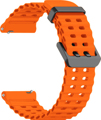 ACM Watch Strap Silicone Sports 22mm for Noise Noisefit Mettalix Smartwatch Belt 3382502 mm Silicone Watch Strap(Orange)