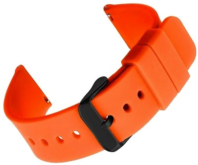 Thuban Black Buckle Super Soft 20 mm Silicone Watch Strap(Orange)