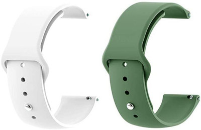 Gadgetzilla 20MM Soft Silicone Straps Compatible with Noise X-Fit 1 Amazfit GTS 2 Mini Amazfit Bip Amazfit GTS Galaxy Watch Active 2- Combo Pack Of 2 Smart Watch Strap(Green)