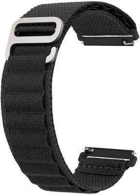 Creations Retail Alpine loop with g buckle strap for all 22 mm watches 22 mm Fabric Watch Strap(Black)
