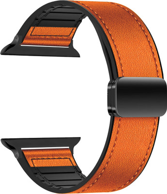ACM WSM28P40OR1682 Sliding 44mm 49mm Watch Strap Leather Magnetic Silicone for |Innomax Imx Sportz Plus Smartwatch Orange Smart Watch Strap(Orange)