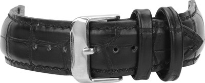 Roycee 9250120 20 mm Synthetic Leather Watch Strap(Black)