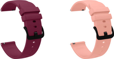 ACM WSM25M22PUCPK2834 Pack of 2 Watch Strap Silicone Hook 22mm for Crossbeats Orbit Prizm Smartwatch (Purple/Creame Pink) Smart Watch Strap(Mullti Color)