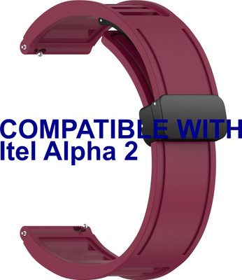 ACM WSM35W22PU3744 Watch Strap Magnetic Clasp 22mm for Itel Alpha 2 Smartwatch Purple Smart Watch Strap(Purple)