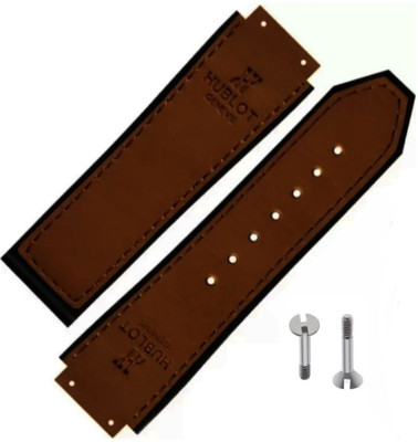 Bharasoft [HB] PREMIUM LEATHER STRAP FOR HUBLOT WATCHES WITH TOOL 25 mm Genuine Leather Watch Strap(Brown)