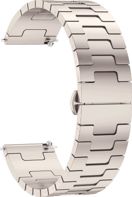 ACM Watch Strap Metal Steel 22mm for Boult Striker Plus Smartwatch Starlight M37 Smart Watch Strap(White)