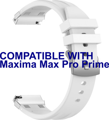 ACM WSM36X22WT3584 Watch Strap Metal Hook Silicone 22mm for Maxima Max Pro Prime Smartwatch White Smart Watch Strap(White)