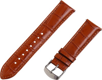 Roycee 49223222 22 mm Genuine Leather Watch Strap(Tan)