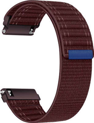 ACM Watch Strap Nylon Soft 22mm for Pebble Crest Smartwatch Burgundy Purple M39 Smart Watch Strap(Purple)