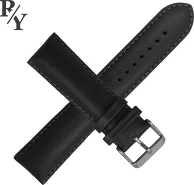 Rayyn [LEONE] BOAT-TIP DESIGN // (CHOOSE YOUR SIZE) 20 mm Genuine Leather Watch Strap(Black)