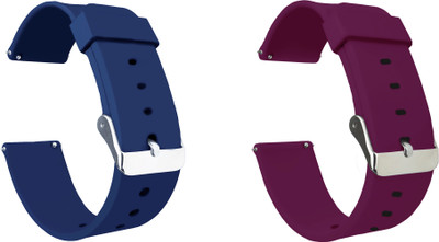 ACM WSM7A20BLPU2561 Pack of 2 Watch Strap Silicone 20mm for Boat Wave Pro 1.69 Smartwatch (Blue/Purple) Smart Watch Strap(Mullti Color)